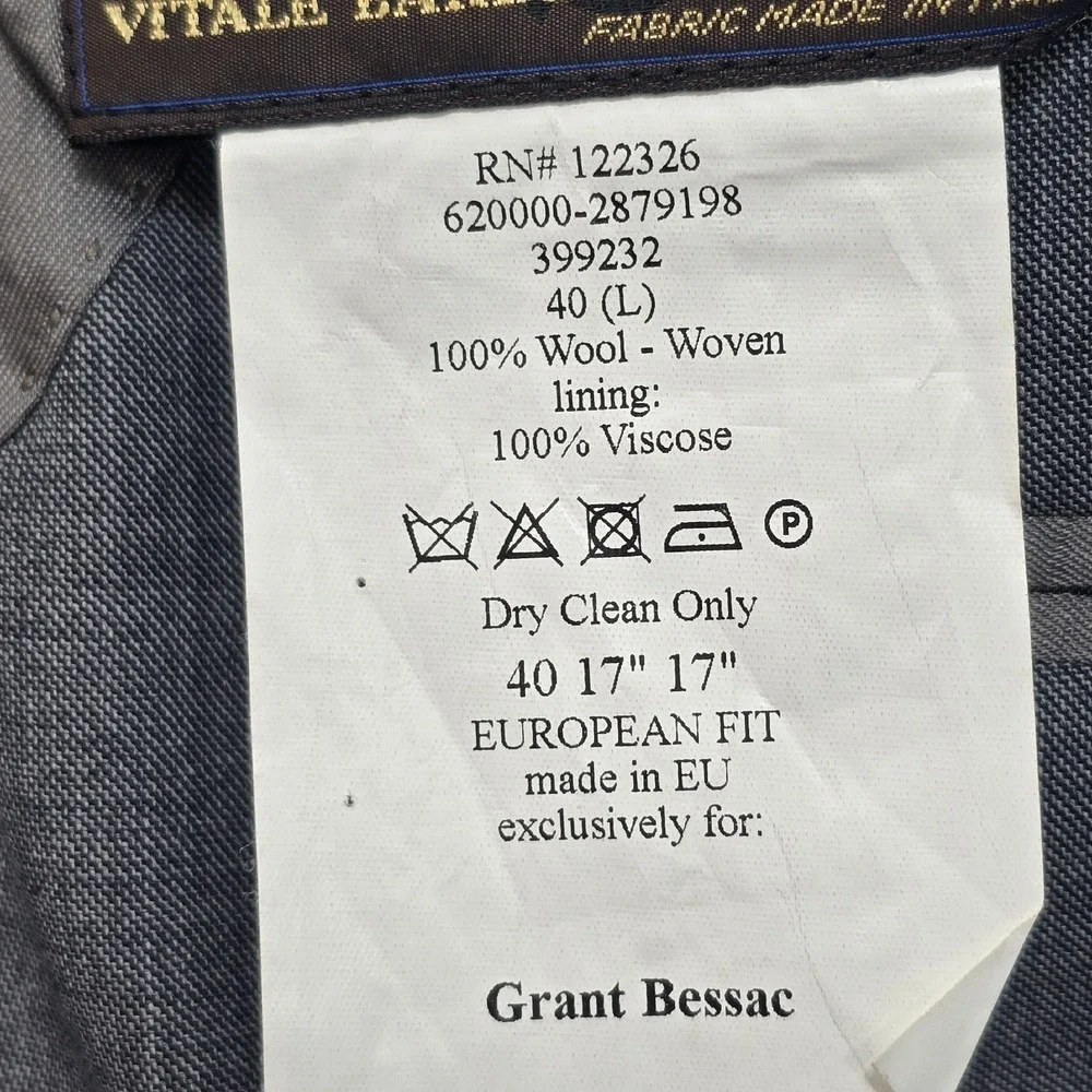 J. Hilburn Blazer Vitale Barberis Caninico Wool Sport Coat Jacket, 40 Large READ